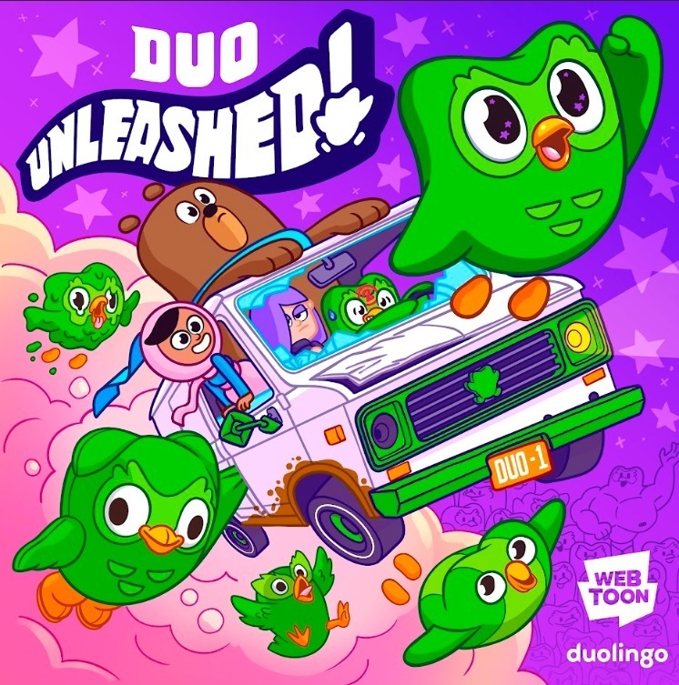 DuoLingo partnership image (provided by Naver Webtoon)