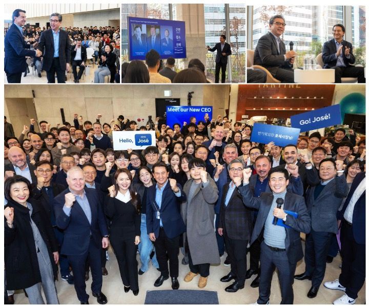 호세 무뇨스 현대차 사장은 지난 11일 서울 강남대로 현대차 사옥에서 최고경영자(CEO) 선임 이후 본사 직원들과 첫 타운홀 미팅을 가졌다.(무뇨스 사장 SNS)