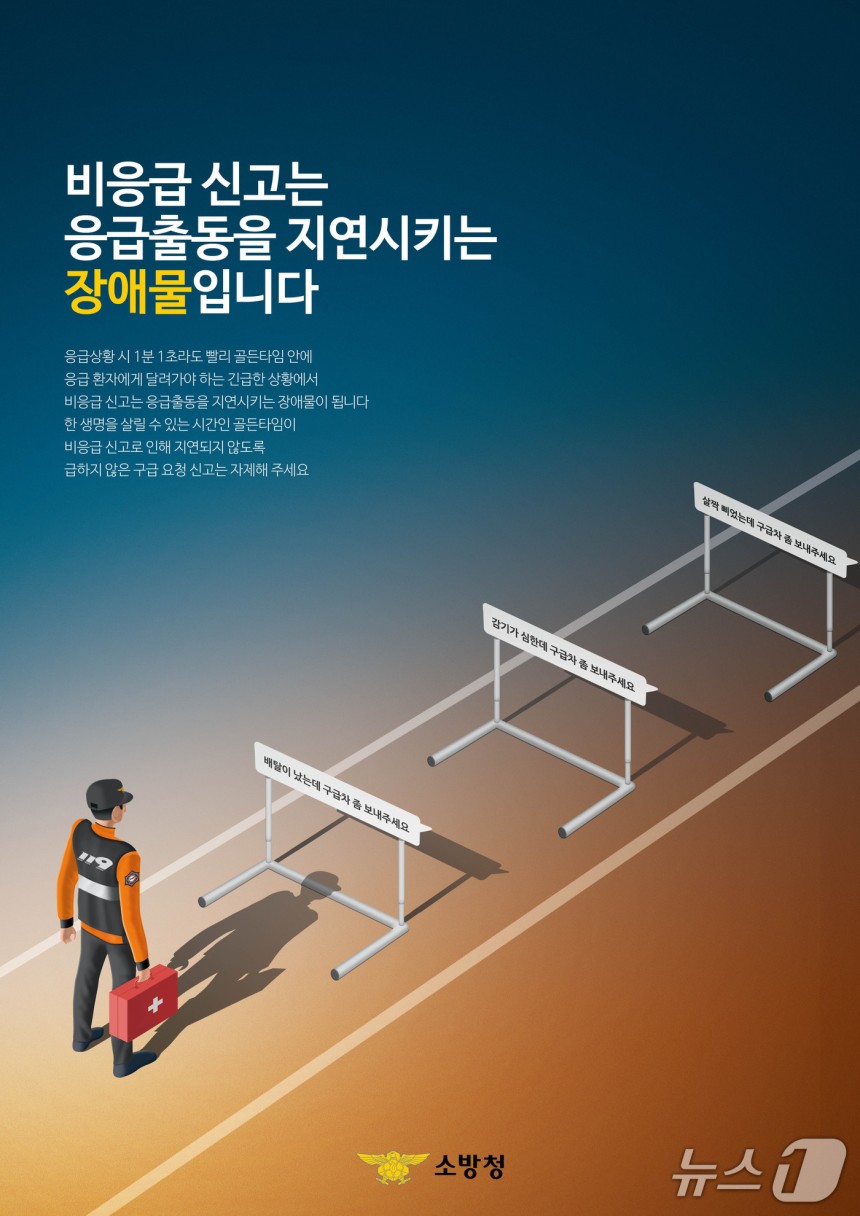 비응급신고 자제 포스터.(제천소방서 제공)./뉴스1