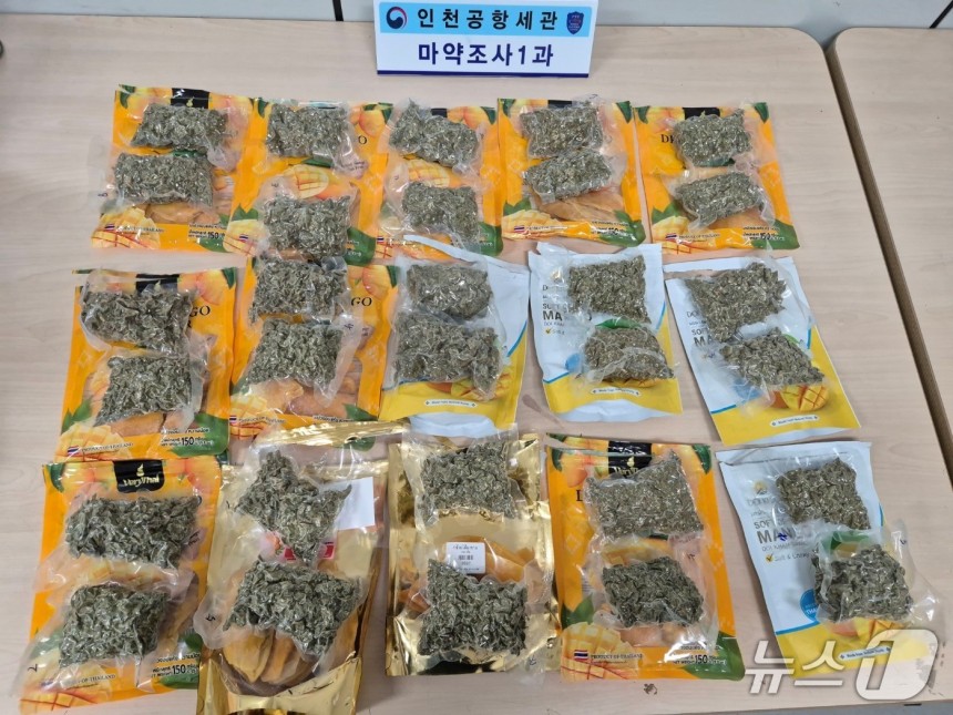 적발된 대마초(인천공항본부세관 제공.재판매 및 DB금지) / 뉴스1