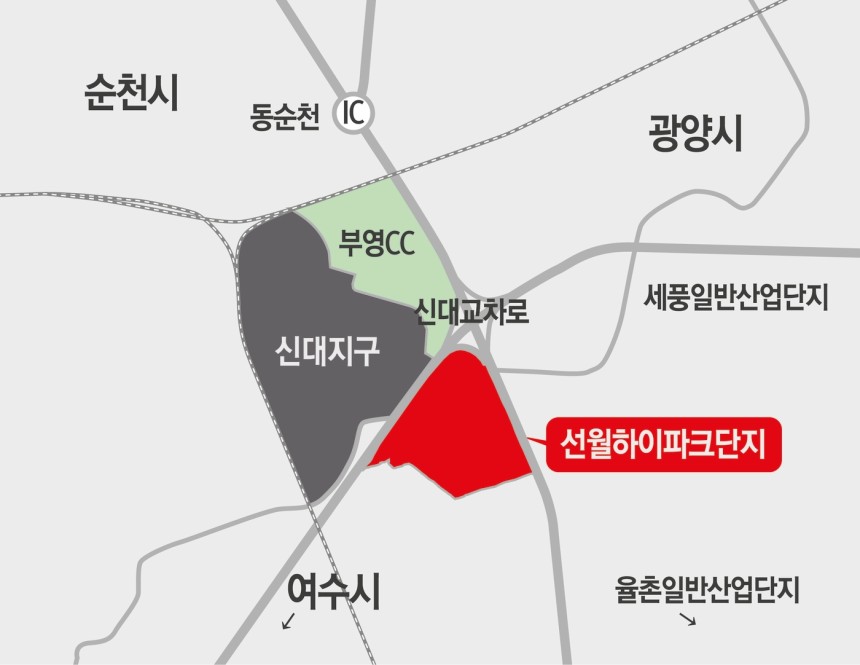 선월하이파크단지 위치도.(중흥그룹 제공)