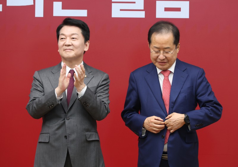 홍준표 "尹, <b>이재명</b> 나라서 살아보라"…안철수 "李 손잡으면 안돼"