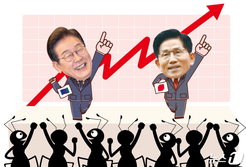 열흘 남긴 <b>대선</b>, 이재명 '굳히기' 김문수 '대역전' 총력전
