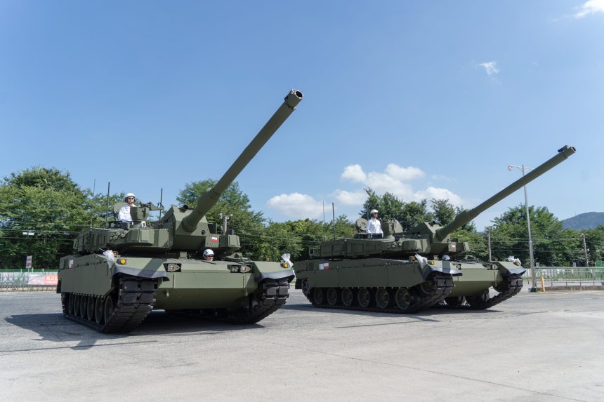 폴란드로 수출 예정인 K2 전차(현대로템 제공)