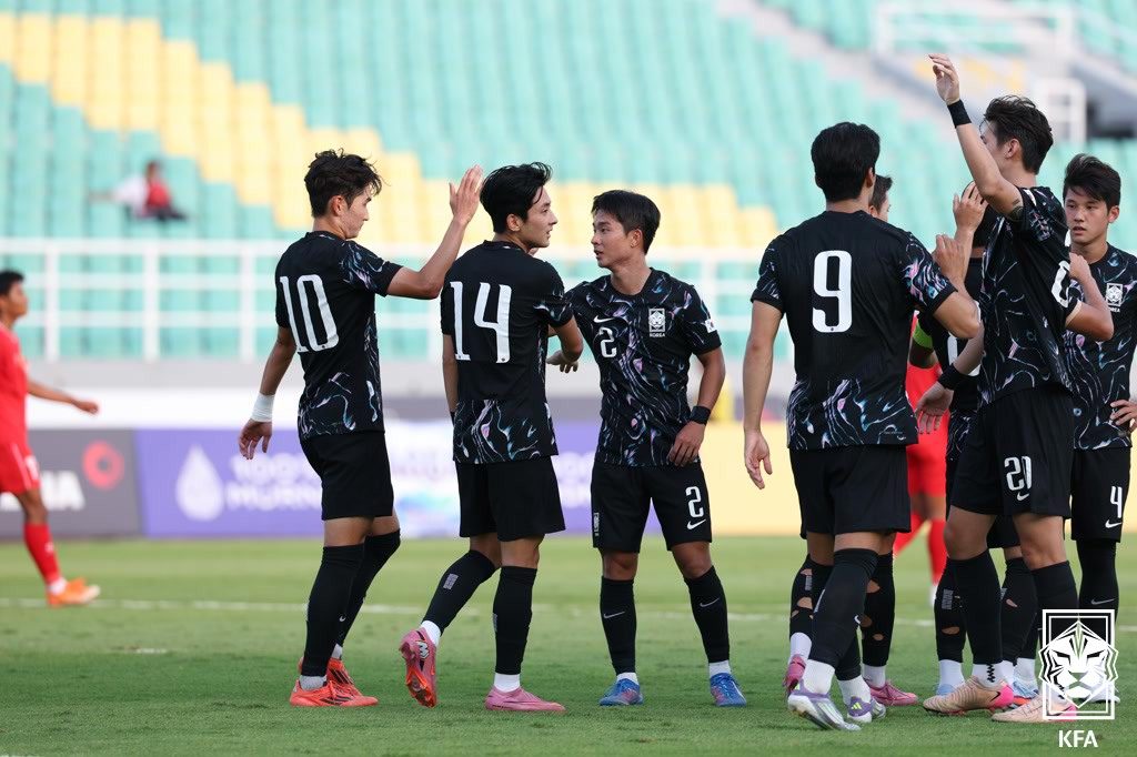 축구 U22 대표팀, 라오스 7-0 완파…<b>아시안컵 예선 2연승</b> 순항
