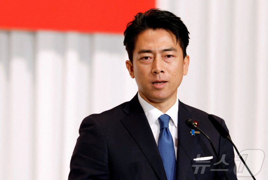 22일 고이즈미 신지로 일본 농림수산상이 도쿄에서 열린 자민당 총재선거 후보 연설회에 참석해 발언하고 있다. 2025.09.22 ⓒ 로이터=뉴스1 ⓒ News1 김지완 기자