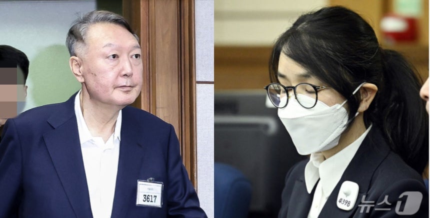 지난 9월 26일과 24일 각각 재판에 출석한 윤석열 전 대통령과 김건희 여사 모습. ⓒ News1 사진공동취재단
