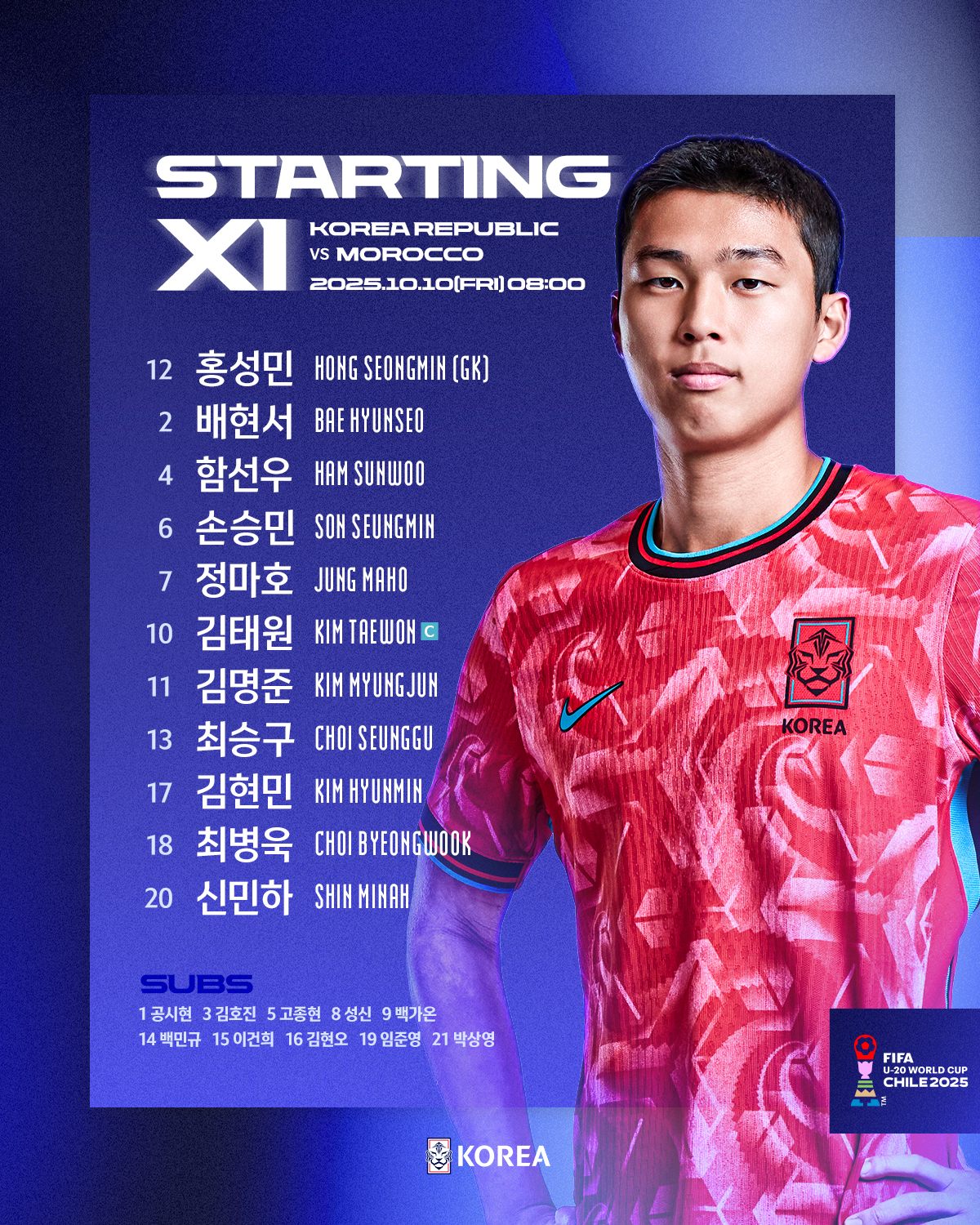 U20 월드컵 8강 도전 <b>이창원호</b>, 모로코전 명단 발표…좋은 흐름 잇는다