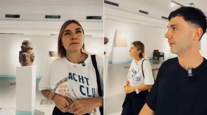 영국 블로거인 알렉스 원더스가 인도 여성 친구에서 왜 인도국립박물관에 유물이 별로 없냐고 묻는 장면사진(출처: 알렉스 원더스 인스타그램)