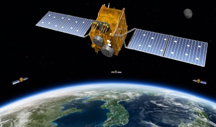 韓国型衛星航法システム(KPS)衛星1号機想像図。 (韓国航空宇宙研究院提供)