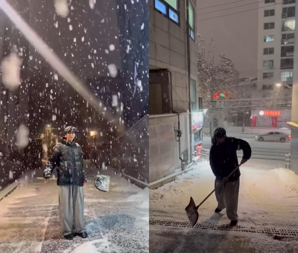 <b>임영웅</b>, 폭설 속 동네 <b>제설</b> 선행 "내 집 앞 눈은 내가 치운다"