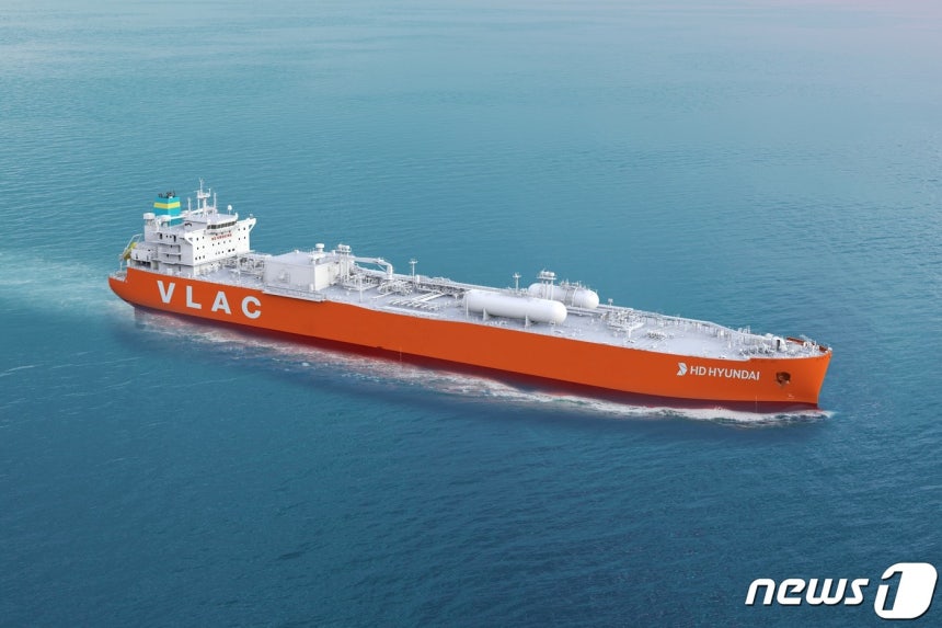 HD한국조선해양의 초대형 암모니아 운반선.(HD현대 제공)