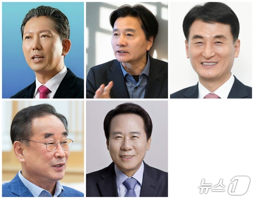 2026 지방선거 경북 구미시장 후보 예상자들.위쪽 왼쪽부터 시계방향으로 김장호 현 시장,심학봉 전 의원,김일곤 경북문화관광공사 경영개발본부장,<a href=