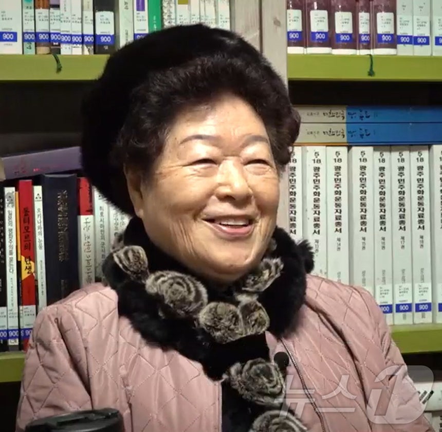 오월어머니집 초대 관장인 안성례 여사.(광주KBS 영상채록 캡쳐.재배포 및 DB 금지)
