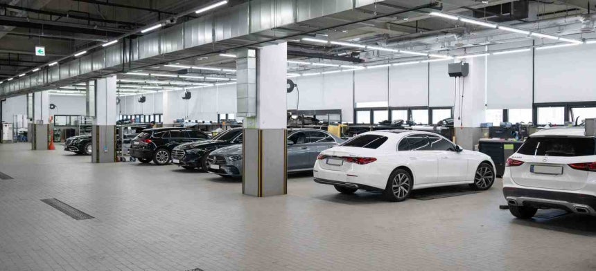 서울 성동구 용답동에 자리한 한성자동차 메르세데스-벤츠 성동 서비스센터 내부(자료사진. 한성자동차 제공).