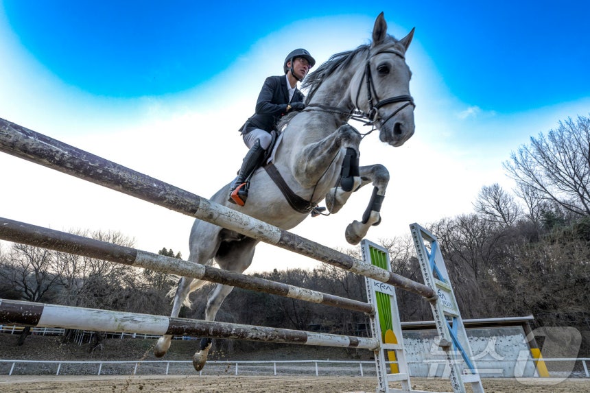 2026년 희망찬 병오년(丙午年) 붉은 말의 해가 다가왔다.지난 10일 경기 고양시 원당종마목장에서 한국마사회 승마단 류시원 선수가 말과 함께 힘찬 도약을 펼치고 있다.(공동취재) 2025.12.31/뉴스1 ⓒ
