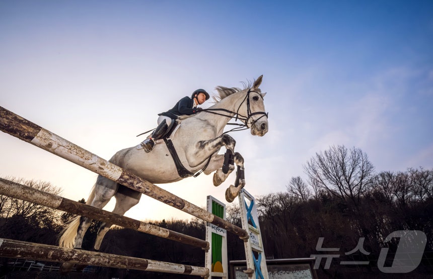 2026년 희망찬 병오년(丙午年) 붉은 말의 해가 다가왔다.지난 10일 경기 고양시 원당종마목장에서 한국마사회 승마단 방시레 선수가 말과 함께 힘찬 도약을 펼치고 있다.(공동취재) 2025.12.31/뉴스1 ⓒ