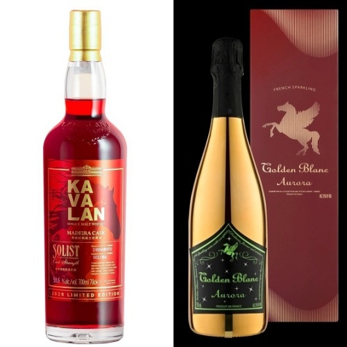 카발란 솔리스트 마데이라 캐스크(왼쪽)와 오로라 레드 에디션(골든블루,골든블랑 제공)