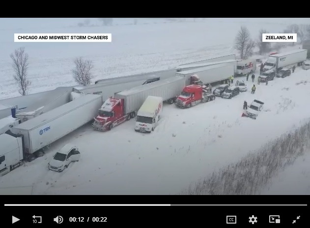 미시간주 100대 연쇄 추돌사고 (NBC뉴스 갈무리)