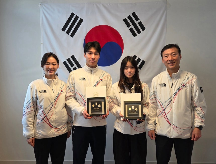 이재명 축전 최가온 황대헌