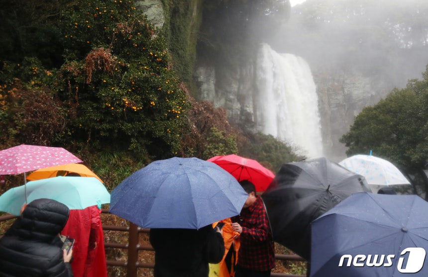 제주 서귀포시 강정동 엉또폭포.엉또폭포는 70㎜ 이상 강수를 보일 때 폭포수가 형성된다./뉴스1