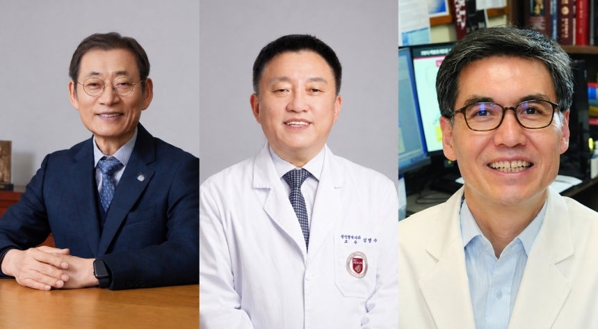 오일환 가톨릭대 기능성세포치료센터장(왼쪽부터),김병수 고려대 의대 혈액종양내과 교수,김동욱 연세대 의대 생리의학교실 교수.(가톨릭대,고려대,연세대 제공)