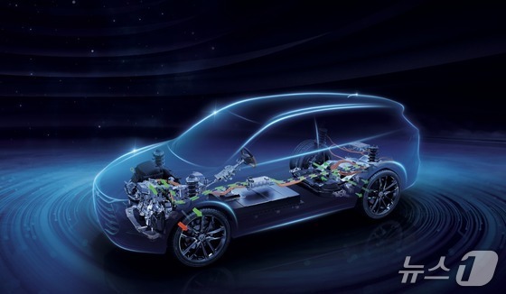 BYD 고유 플러그인하이브리드(PHEV) 기술인 'DM-i'가 탑재된 차량의 내부 구조도(자료사진.BYD 코리아 제공).