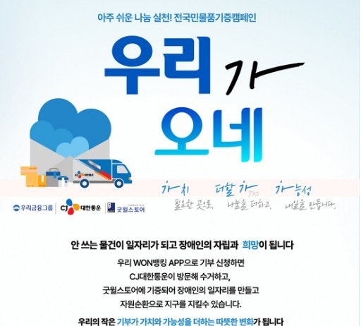 CJ대한통운, 우리금융·밀알복지재단과 '우리가 오네' 캠페인…발달장.....