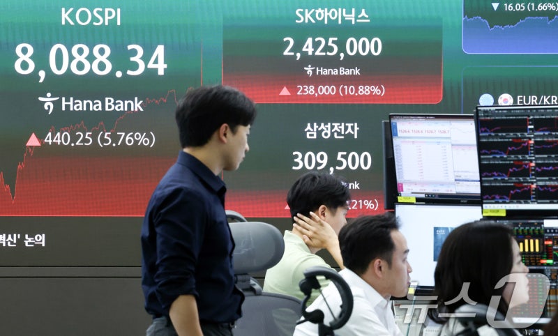 삼전닉스 폭락 이튿날 급반등…코스피 7378→8088 [시황종합]