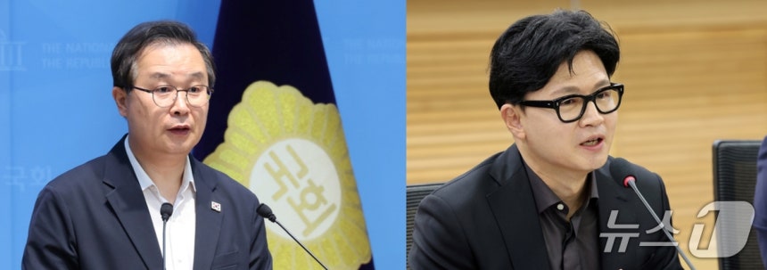 검사장 출신인 더불어민주당 이건태 의원사법연수권 19기)와 검사장을 거쳐 법무부 장관을 지낸 무소속 한동훈 의원이 '검찰 보완수사권 존퍠'를 놓고 22일 오후 5시 공개토론을 갖는다. ⓒ 뉴스1 DB