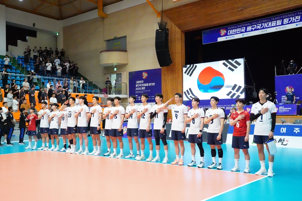 '신호진 20점' <b>남자 배구</b>, '세계 7위' 강호 브라질에 3-1 승리