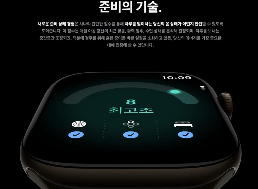 애플워치 시리즈12·울트라4에서는 '준비상태' 기능을 지원한다.(애플 홈페이지 갈무리)