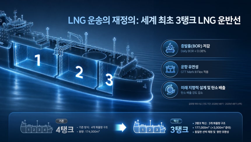 3탱크 LNG 화물창 기술 이미지. (HD현대 제공)