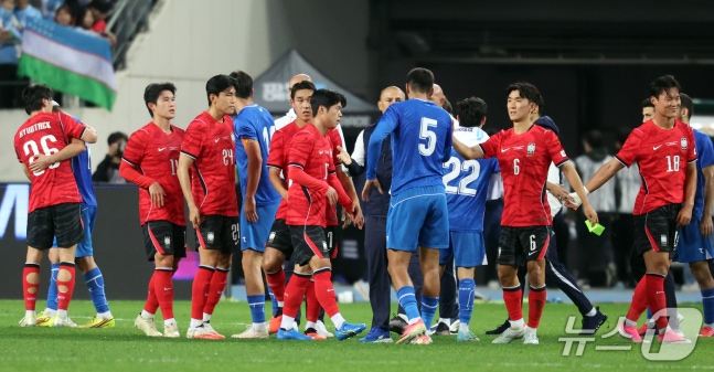 축구대표팀. ⓒ 뉴스1 김명섭 기자