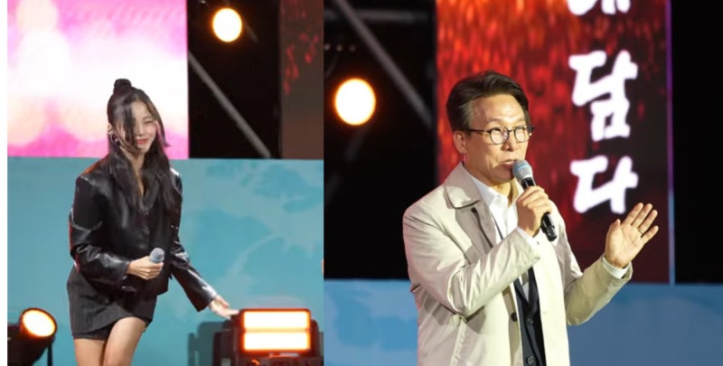 '흥 깨졌네' 축제 도중 가수 공연 중단…<b>김민석</b> 등장에 '<b>과잉 의전</b>' 논란