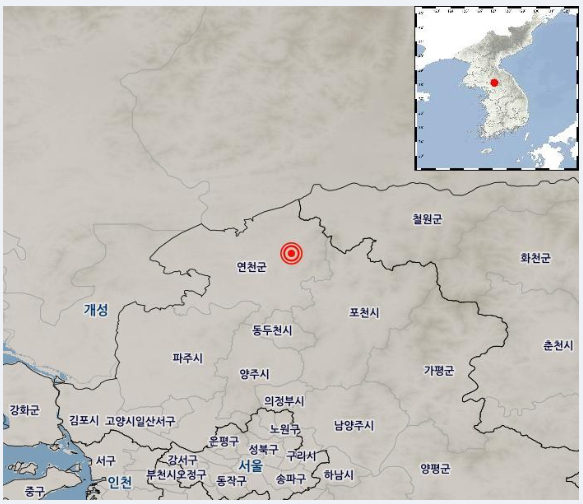 경기 연천서 규모 3.3 지진 발생 [기상청 제공]