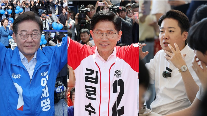 <b>이재명 인천 표심</b> 공략…김문수·이준석, 경기도 유세