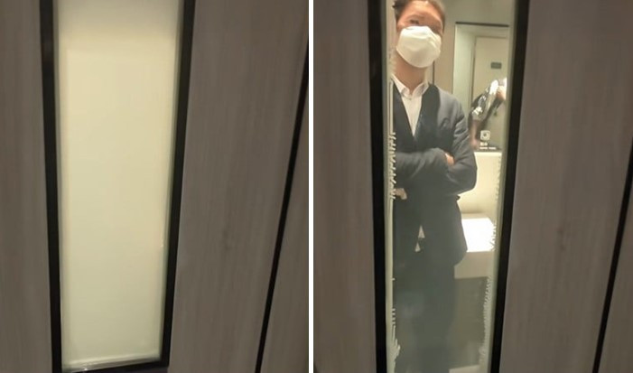 중국에 도입된 흡연시 투명해지는 화장실 문 [사우스차이나모닝포스트]