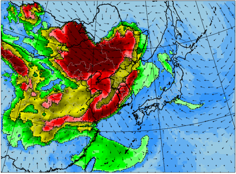 미세먼지(황사) 예측 [에어코리아 제공]