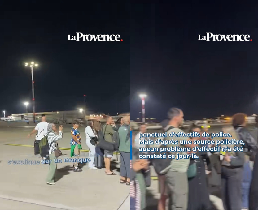 비행기의 이륙을 막으려고 활주로에 난입한 승객들 [틱톡 @laprovence_ 캡처]