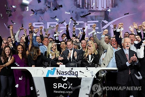 미 증시 일제히 상승…스페이스X 상장·종전 기대감