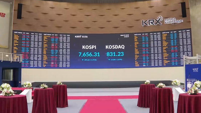 삼성전자 최대 실적에도…코스피 7,600선 급락
