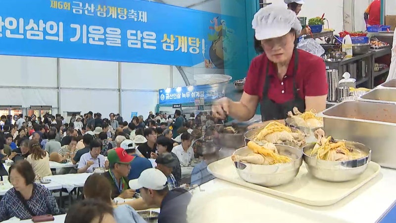 인삼 한 뿌리 통째로…<b>금산 삼계탕 축제</b>