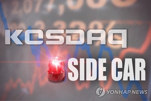 <b>코스닥</b> 장중 <b>5% 급락</b>에 매도 사이드카 발동