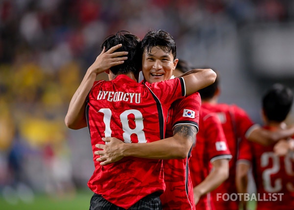오현규(왼쪽), 김민재(이상 남자 축구대표팀). 서형권 기자