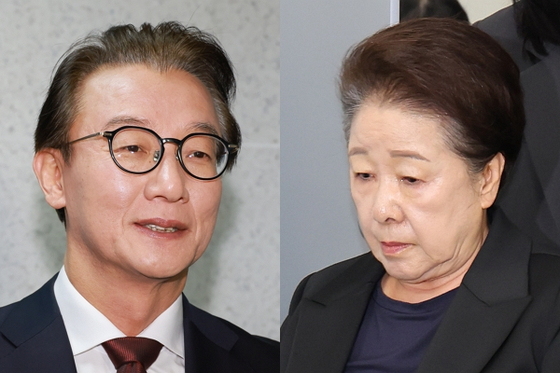 전재수 더불어민주당 의원(왼쪽),한학자 통일교 총재.〈사진=연합뉴스〉