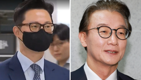 윤영호 전 통일교 본부장(왼쪽)과 전재수 전 장관.〈사진=JTBC 보도화면 캡처·연합뉴스〉