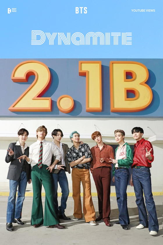 방탄소년단 '다이너마이트' 21억뷰 돌파 역대 최다