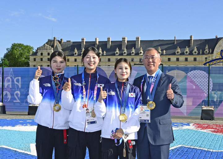 <b>정의선</b> <b>양궁</b>협<b>회장</b>, 亞<b>양궁연맹 명예회장</b> 추대...'금메달리스트' 김우진...