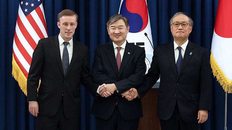 <b>한미일 안보실장</b> "北 비핵화·군사협력 금지 의무 재확인"